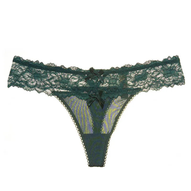 String Femme Dentelle - Taille Basse Broderie - Lencensa 