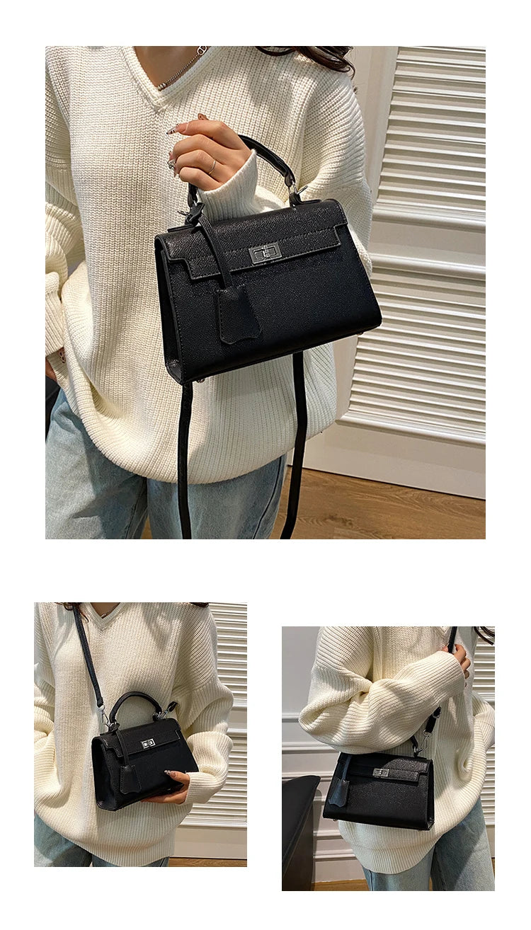 Sac à bandoulière en cuir pour femmes, sac à main de marque de luxe, fourre-tout élégant, accessoire de bureau - Lencensa 