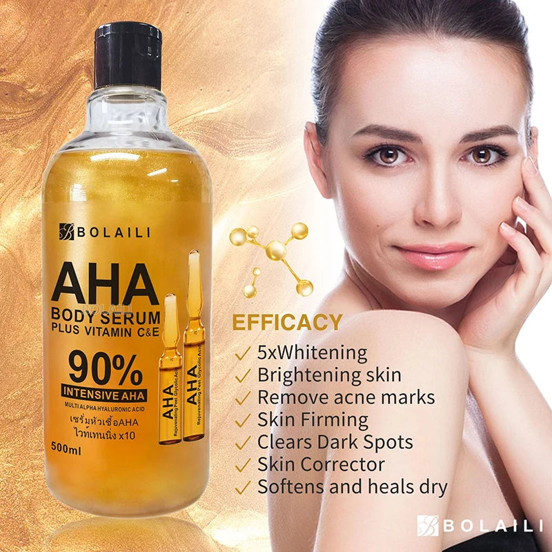 ALPHA acides hydroxy 24K or visage corps sérum vitamine C & E Essence raffermissant hydratant taches dissolvant blanchissant soins de la peau 500ml