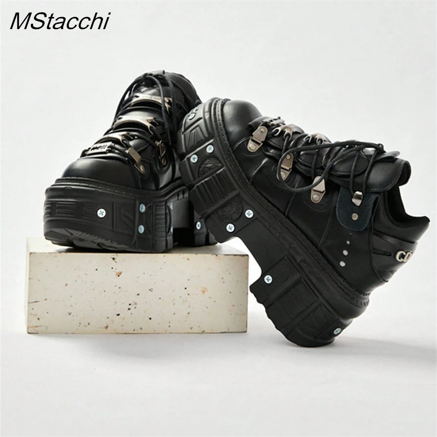 Lencensa - Chaussures Gothiques Premium | Baskets Plateforme Rock Punk de Qualité Supérieure
