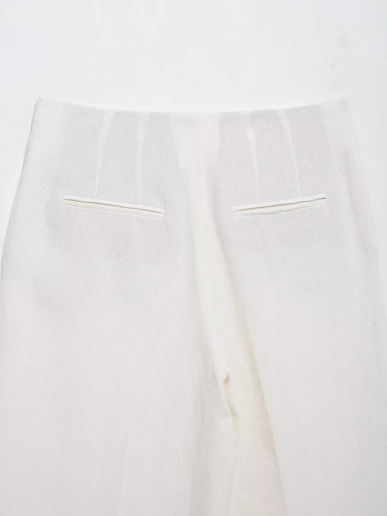 HH – costumes pour femmes, col rabattu blanc, manches longues, blazer à lacets + pantalon Long taille haute avec fermeture éclair, ensembles de mode printemps - Lencensa 