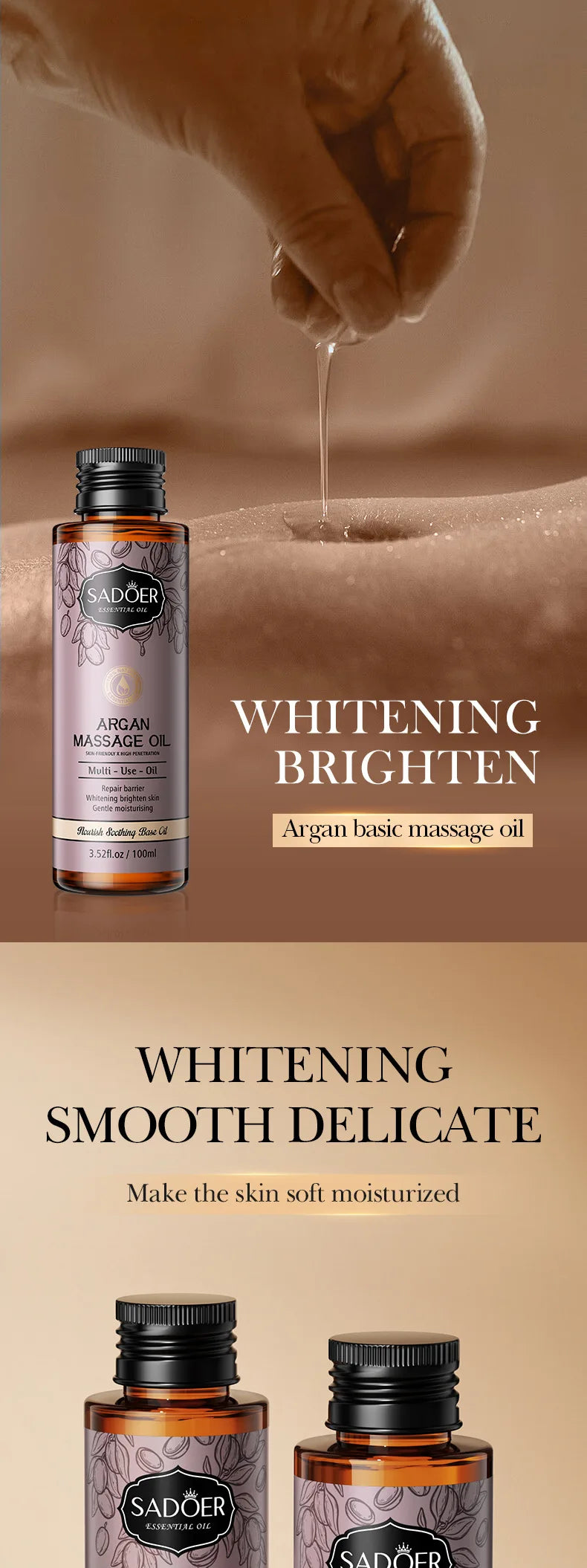 Huile d'Amande 100ml - Massage Corps Argan Olive Pure | Lencensa - Lencensa 