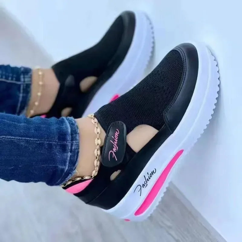 Lencensa - Baskets Femme Premium | Sneakers Toile Plateforme de Qualité Supérieure