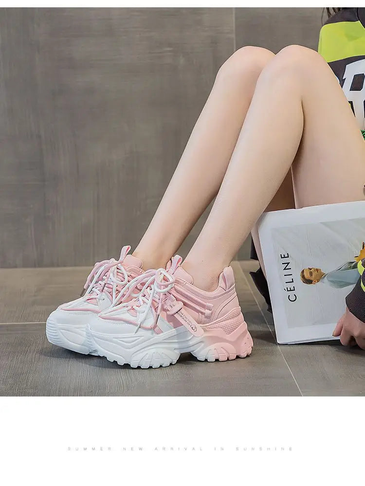 Baskets Femme Plateforme - Chaussures Décontractées Printemps