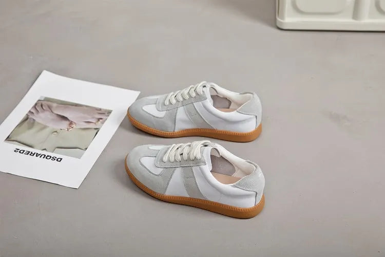 Baskets Femme en Cuir Véritable - Chaussures Décontractées Printemps 2025