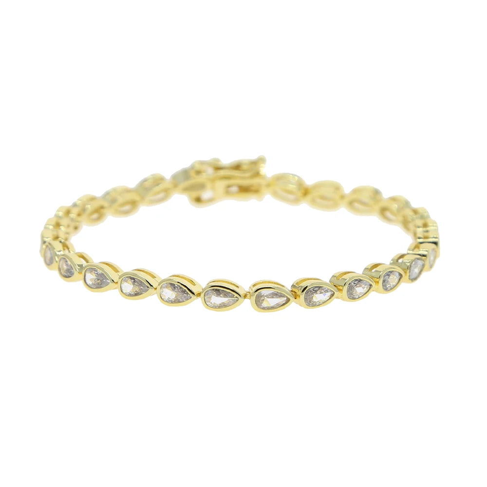Bracelet en zircone cubique 5A CZ, lunette géométrique de différentes formes, chaîne de Tennis, bijoux classiques à la mode pour femmes