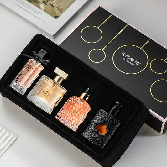 Coffret cadeau de parfum frais et durable pour femme, parfum floral végétal, parfum frais, original, 105ml, ensemble de 4 pièces