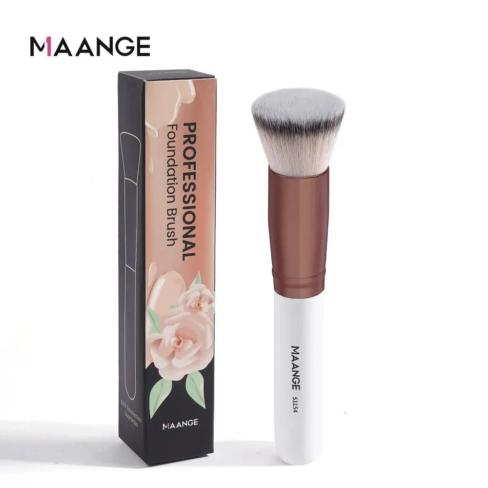 Maange-Pinceau de maquillage avec boîte pour femme, brosse pour fond de teint, correcteur, poudre, blush, contour, poils doux denses, outil de beauté, 1 pièce