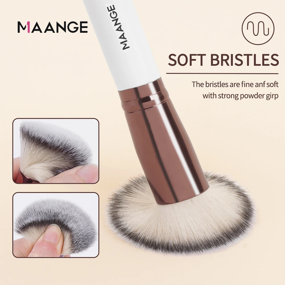 Maange-Pinceau de maquillage avec boîte pour femme, brosse pour fond de teint, correcteur, poudre, blush, contour, poils doux denses, outil de beauté, 1 pièce