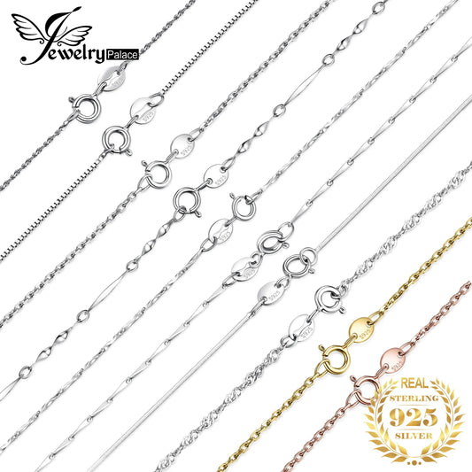 JewelryPalace – collier en argent Sterling 100% 925 véritable pour femmes, lingot torsadé, Trace Belcher serpent Bar, singapour, chaîne de boîte