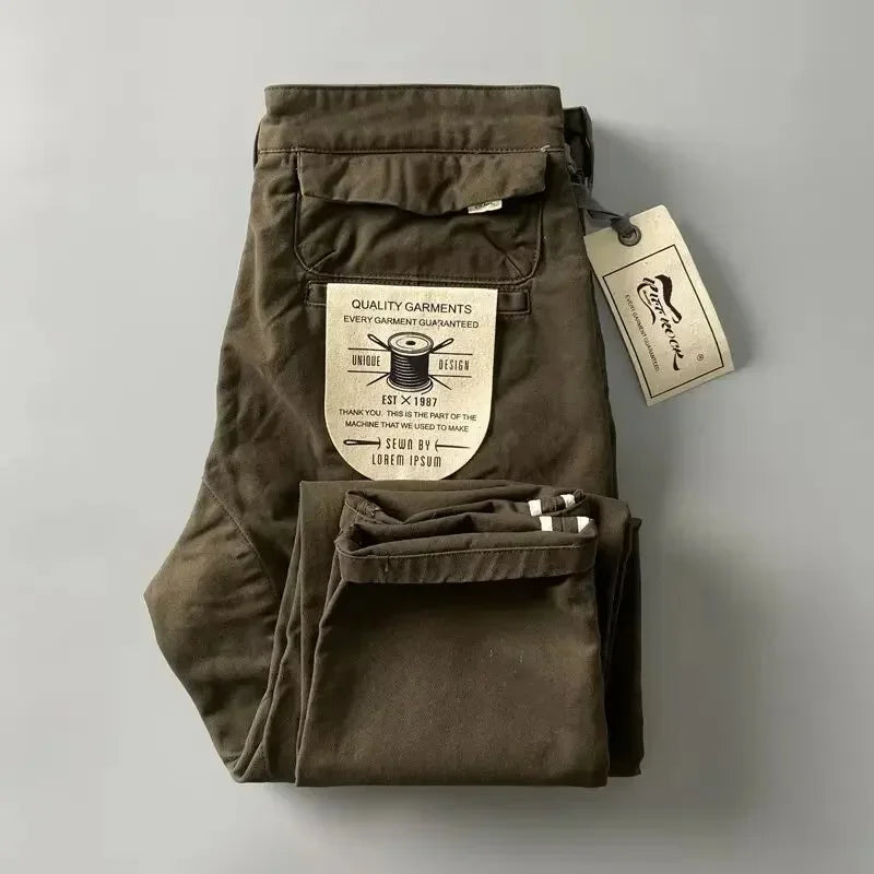 Pantalon Cargo Homme Coton - Style Américain Robuste Anti-Usure - Lencensa 