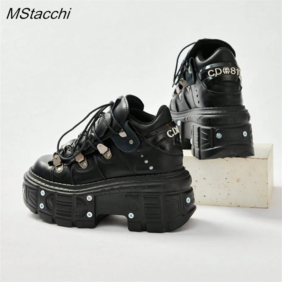 Lencensa - Chaussures Gothiques Premium | Baskets Plateforme Rock Punk de Qualité Supérieure