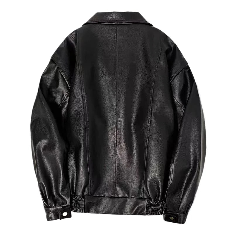 Blouson Aviateur Premium Lencensa - Cuir PU Vintage Unisexe - Qualité Exceptionnelle