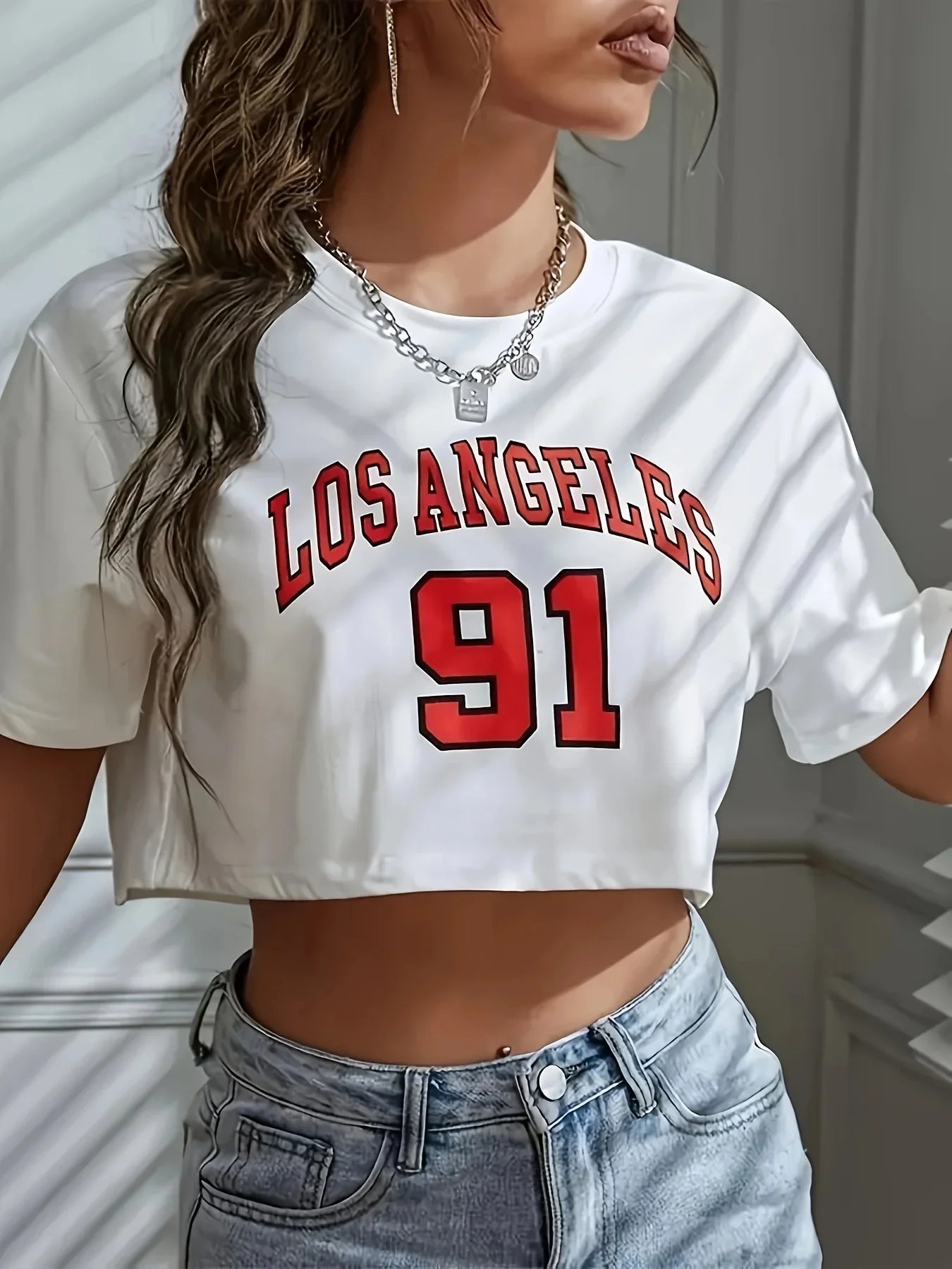 T-shirt Premium Femme Brooklyn LA - Crop Top Qualité Supérieure Sport Décontracté
