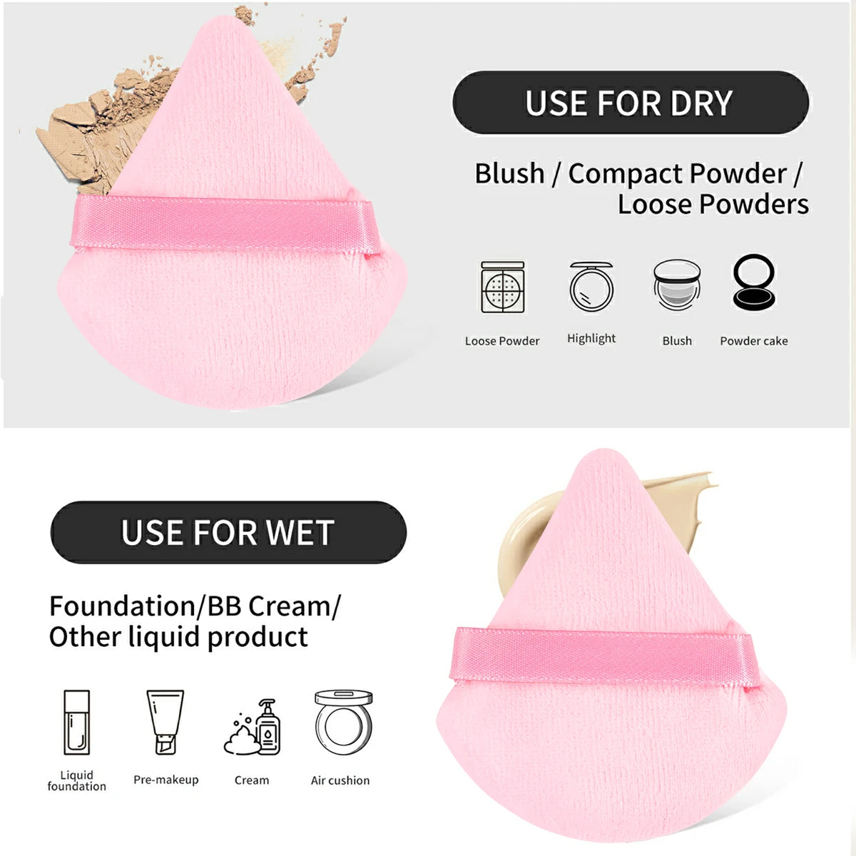 MAANGE-Kit d'outils de maquillage, 11 pièces, 4 pièces, brosse avec poudre, éponge, doigt, coussin d'air, correcteur, mélange, fard à barrage - Lencensa 