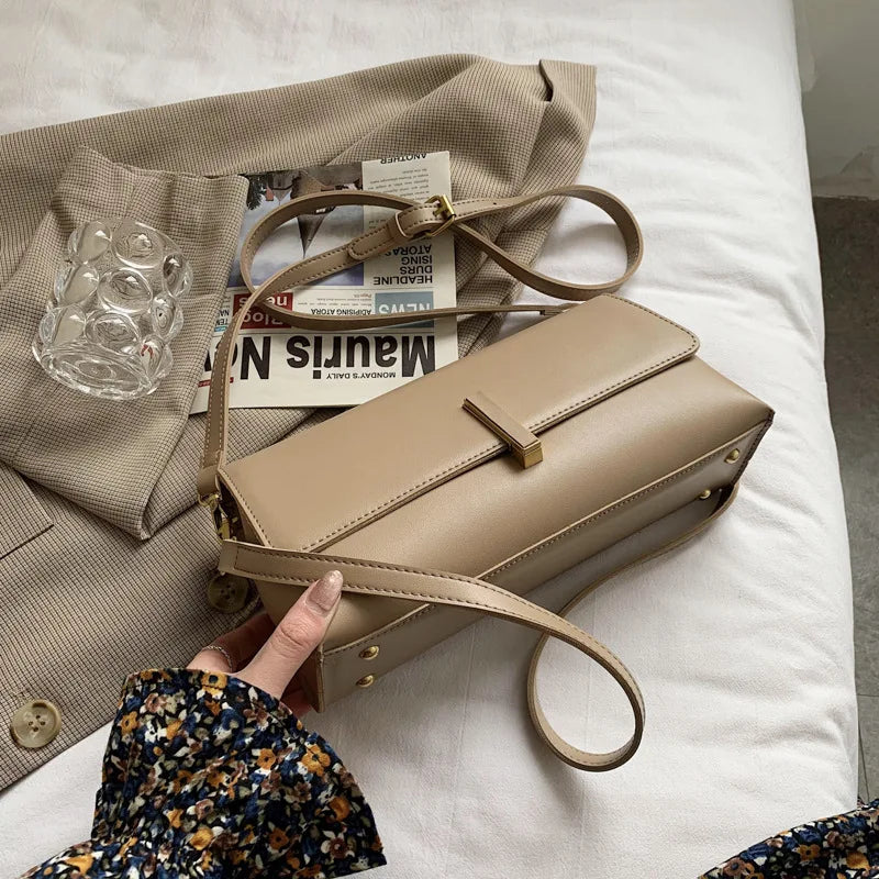 Hot Sacs En Cuir Pu Pour Femmes, Sac Messager Simple, Décontraé, Tout Match, Mode Initiée, Nouveau Style Coréen, Dames