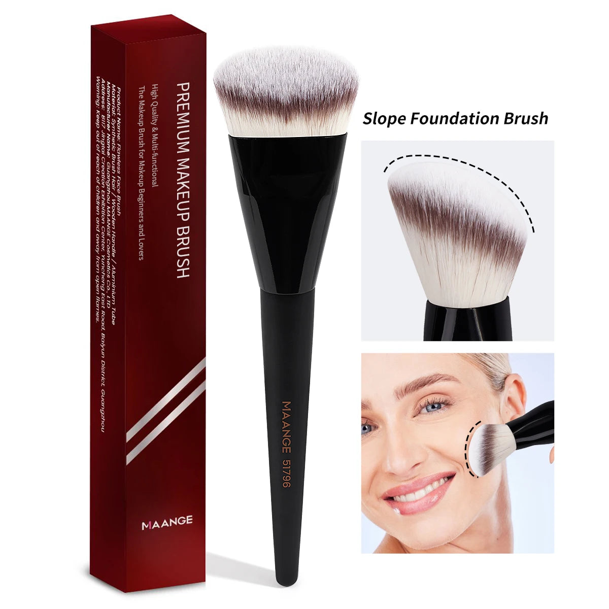 MAANGE – pinceaux de fond de teint profilés, pinceaux de maquillage pour le visage, pour fond de teint liquide ou crème, outil de maquillage pour la beauté - Lencensa 