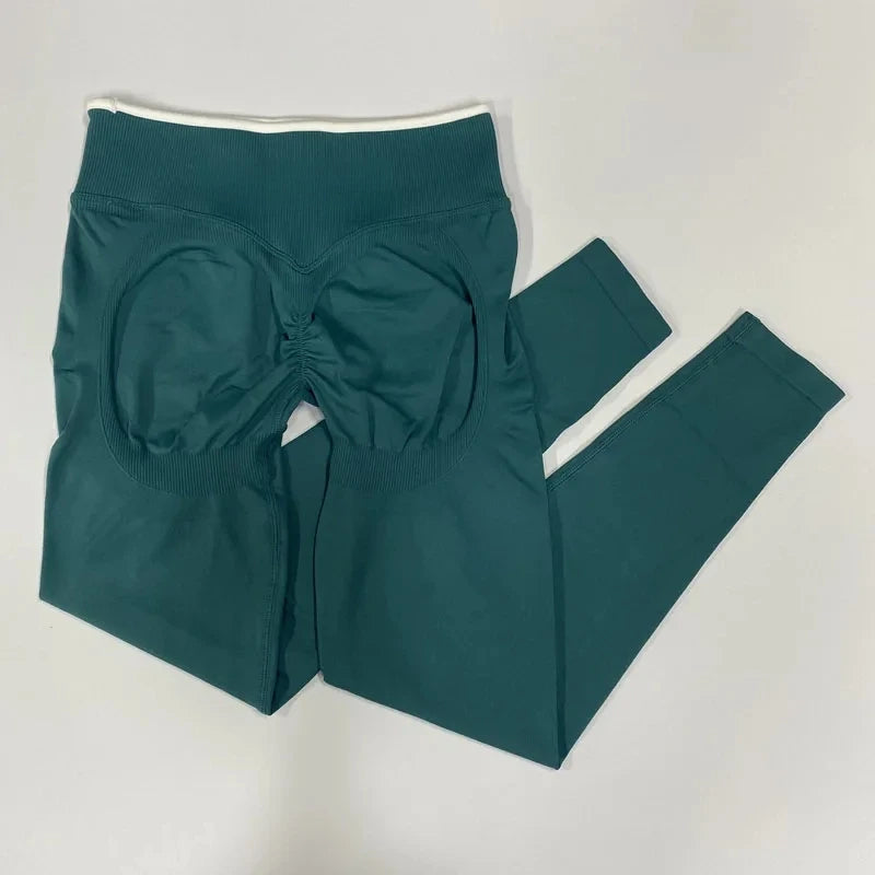 Ensemble Yoga Femme Seamless - Legging + Brassière Anti-Choc Bretelles Croisées - Lencensa 