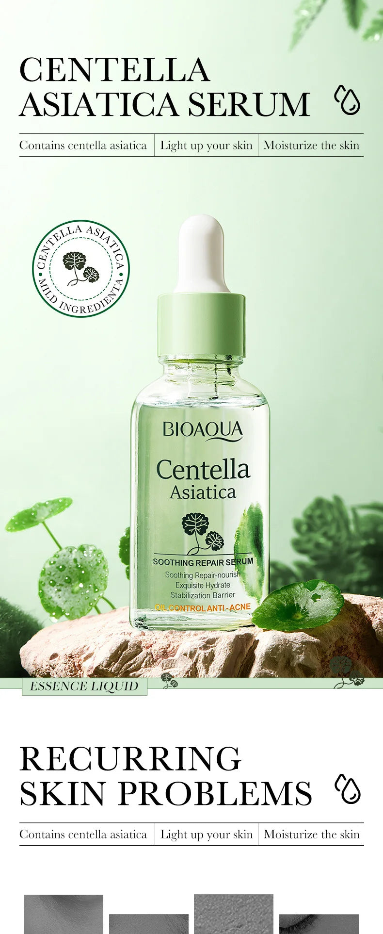 BIOAQUA Centella sérum visage soin de la peau visage Essence hydratant raffermissant réparateur visage liquide sérum soin de la peau