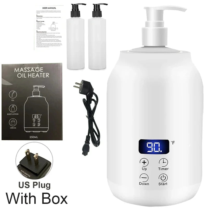 Chauffe-Lotion de Massage Digital - Réchauffeur Huile Crème LED Minuteur - Lencensa 