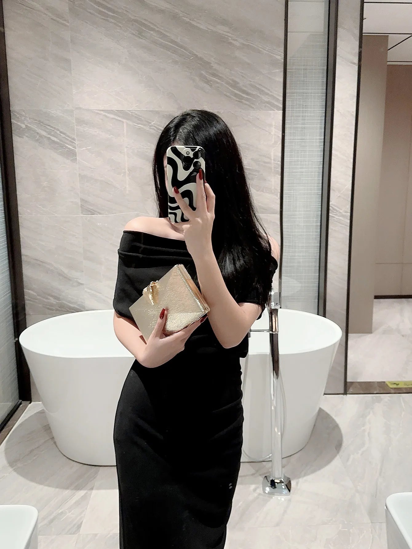 Pochette de Soirée Femme - Minaudière Dorée Chaîne Élégante - Lencensa 