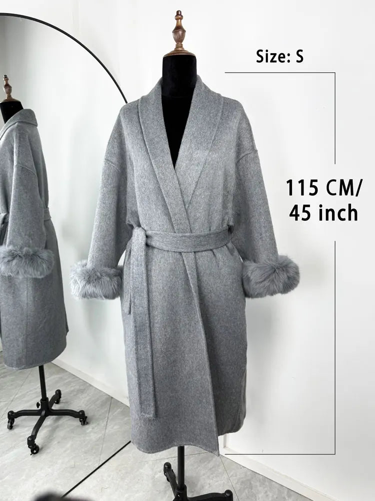 Manteau Femme Laine Double Face - Pardessus Élégant Bureau Dame 2025 - Lencensa 