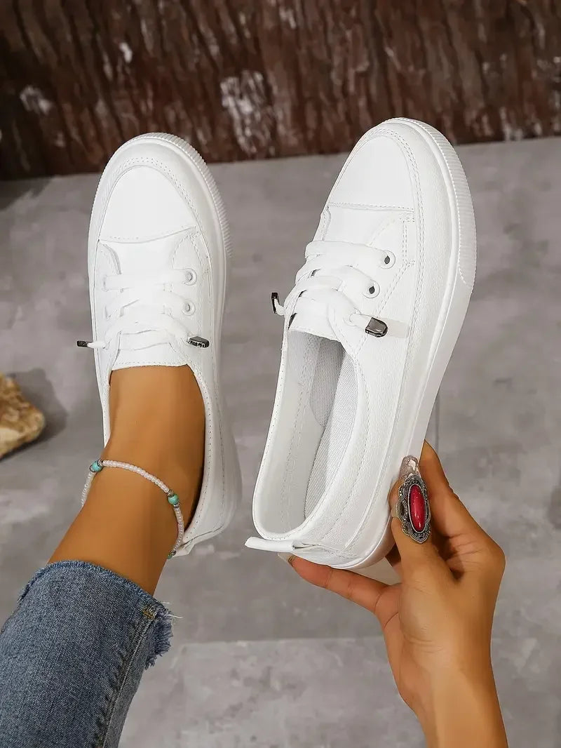 Baskets Femme en Maille Respirante - Chaussures Plates Décontractées