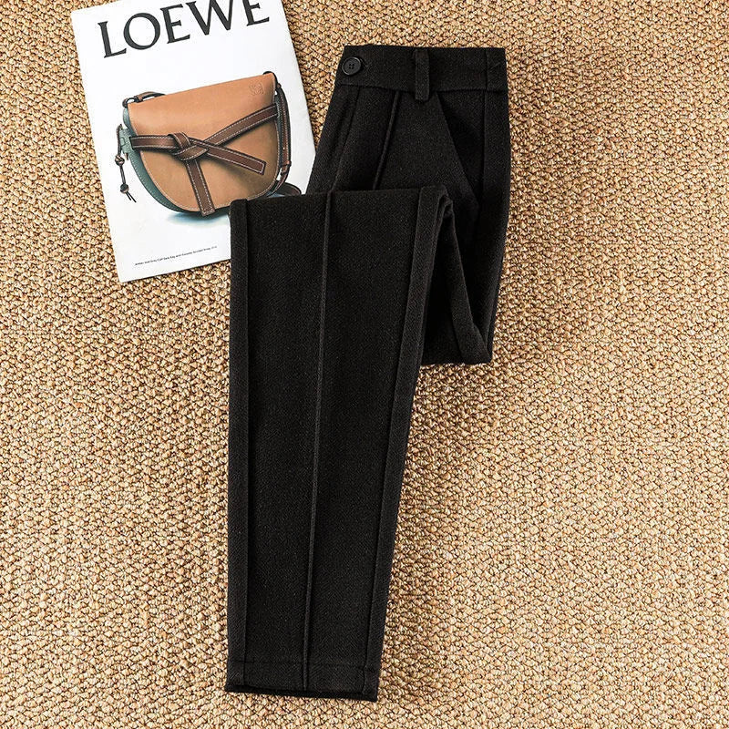 Sarouel Lencensa - Pantalon Velours Taille Haute Élastique Femme Automne-Hiver
