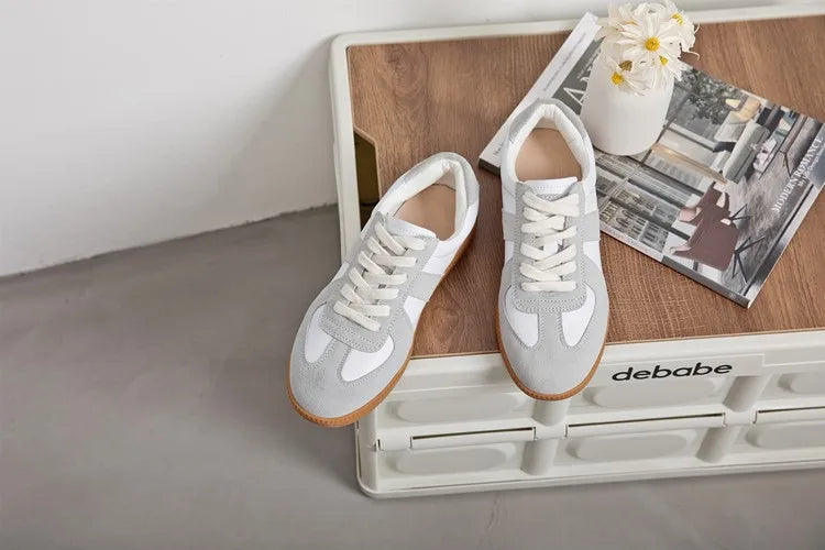 Baskets Femme en Cuir Véritable - Chaussures Décontractées Printemps 2025