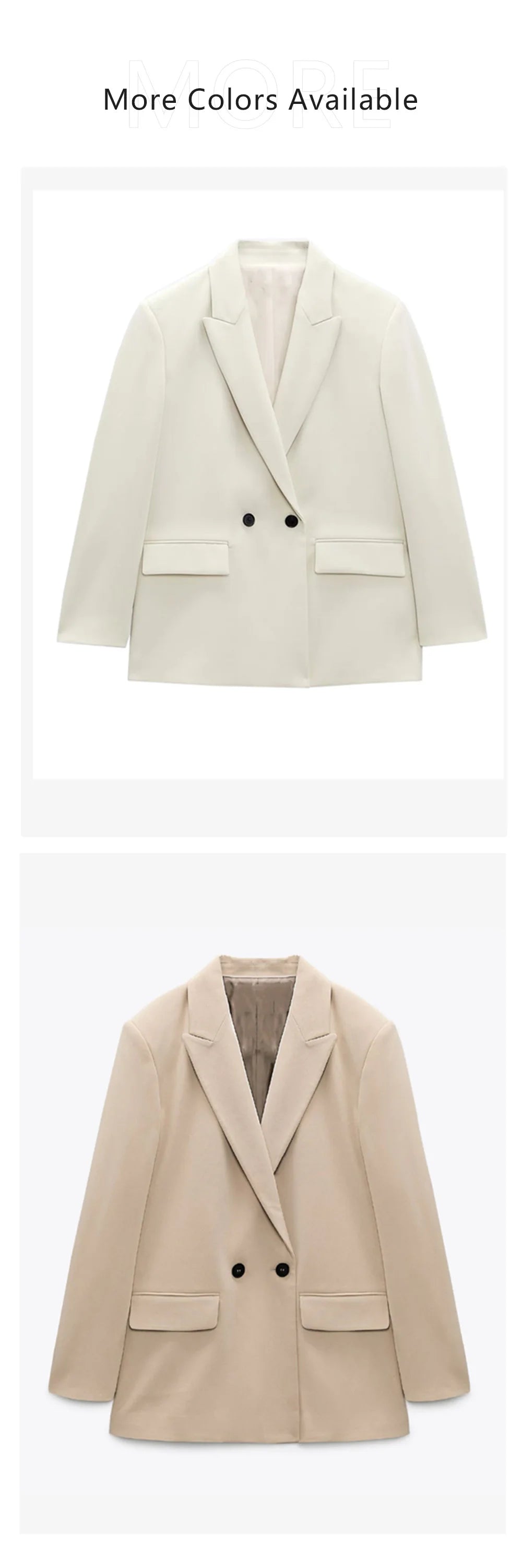 Veste de costume décontractée à double boutonnage pour femme, coupe ample, de haute qualité, pour les déplacements, nouvelle collection automne et hiver 2023 - Lencensa 