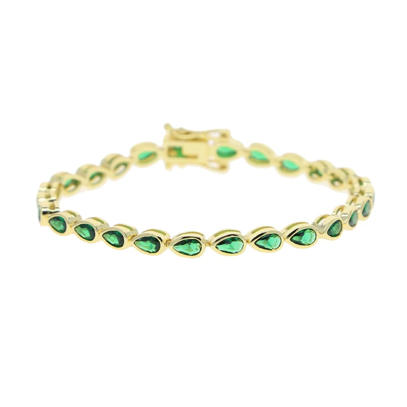 Bracelet en zircone cubique 5A CZ, lunette géométrique de différentes formes, chaîne de Tennis, bijoux classiques à la mode pour femmes