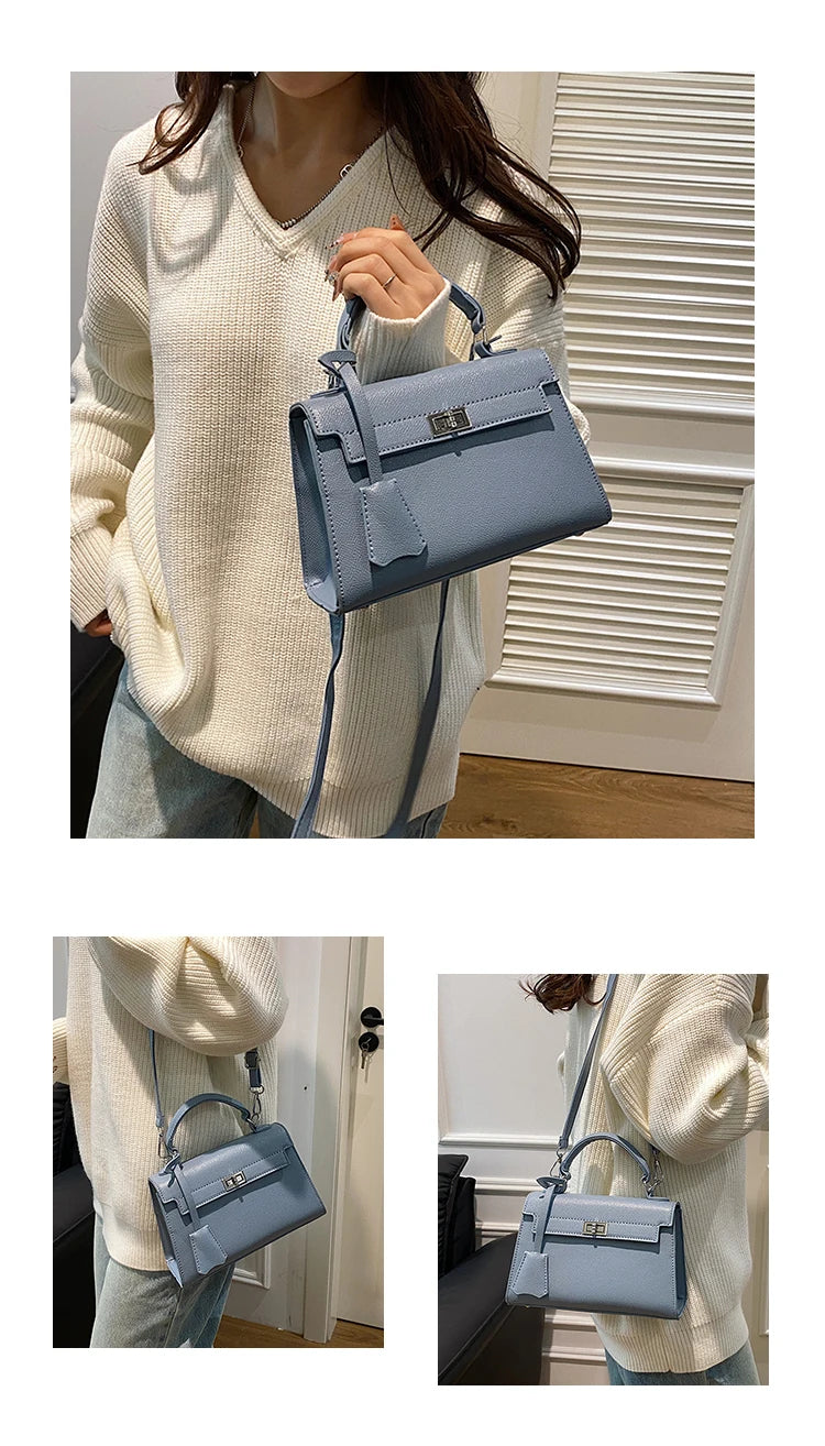 Sac à bandoulière en cuir pour femmes, sac à main de marque de luxe, fourre-tout élégant, accessoire de bureau - Lencensa 