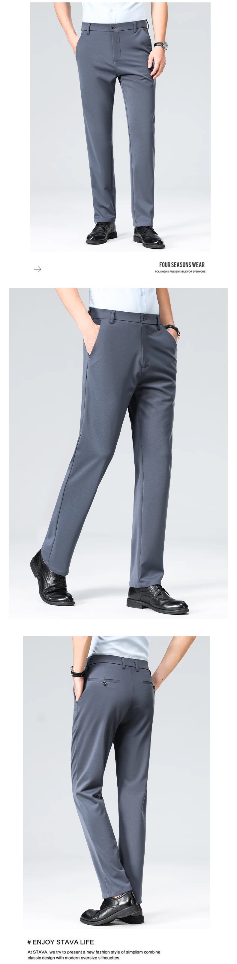 Pantalon Homme Été Extensible - Tissu Soyeux Sans Repassage - Lencensa 