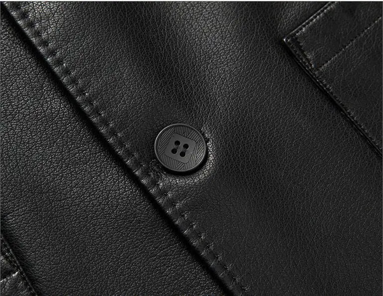 Veste Cuir Premium Lencensa - Manteau Décontracté Haute Qualité - Excellence Automne-Hiver