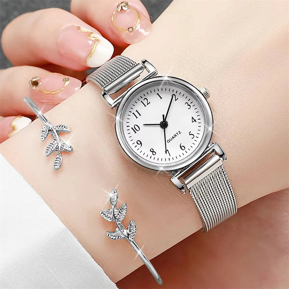 Femmes Montre de mode Bracelet décontracté montres ensemble dames Simple cadran Quartz montres robe horloge Montre Femme