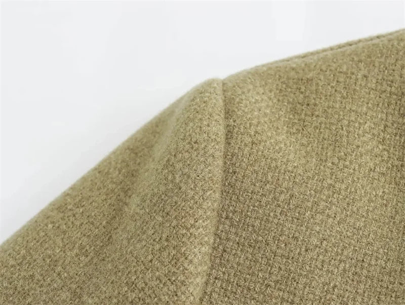 MUJER Tweed veste courte femme à manches longues veste Vintage femme mode bouton vestes élégantes pour les femmes nouveau en manteaux courts - Lencensa 