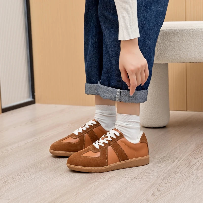 Baskets Femme en Cuir Véritable - Chaussures Décontractées Printemps 2025