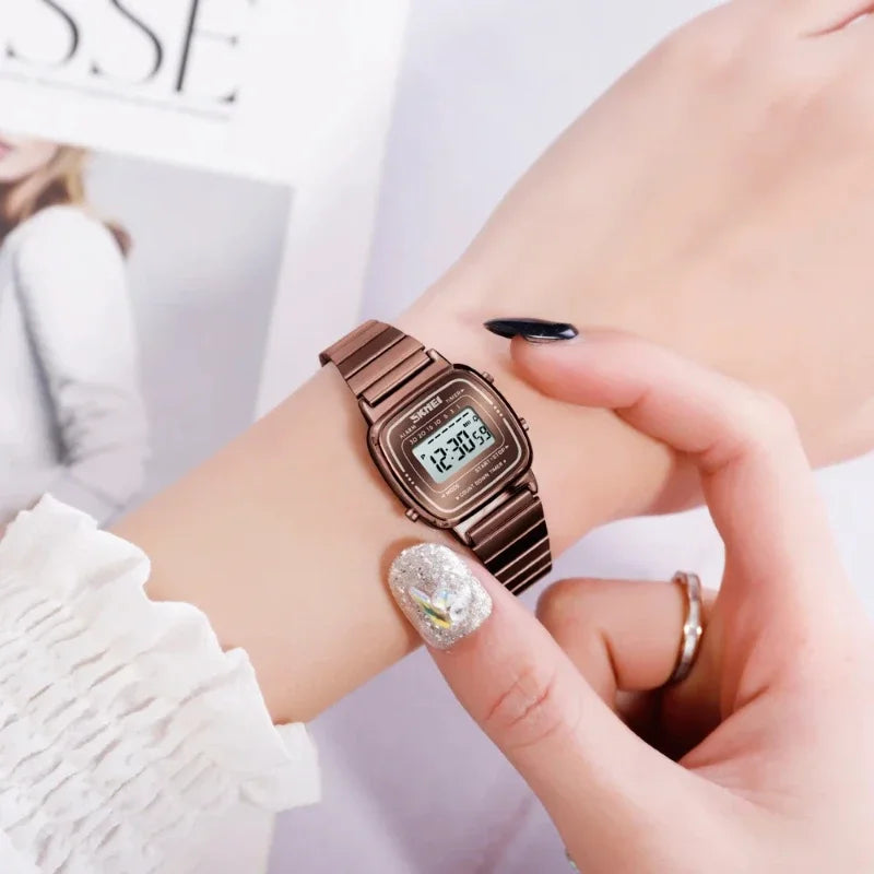 SKMEI 1901 luxe femmes montres petit cadran numérique Chrono calendrier Montre étanche dames Montre-bracelet horloge Montre femme 1620