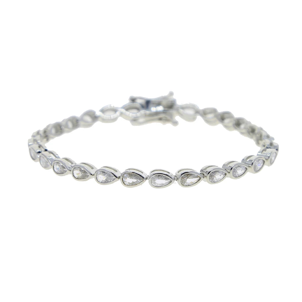 Bracelet en zircone cubique 5A CZ, lunette géométrique de différentes formes, chaîne de Tennis, bijoux classiques à la mode pour femmes