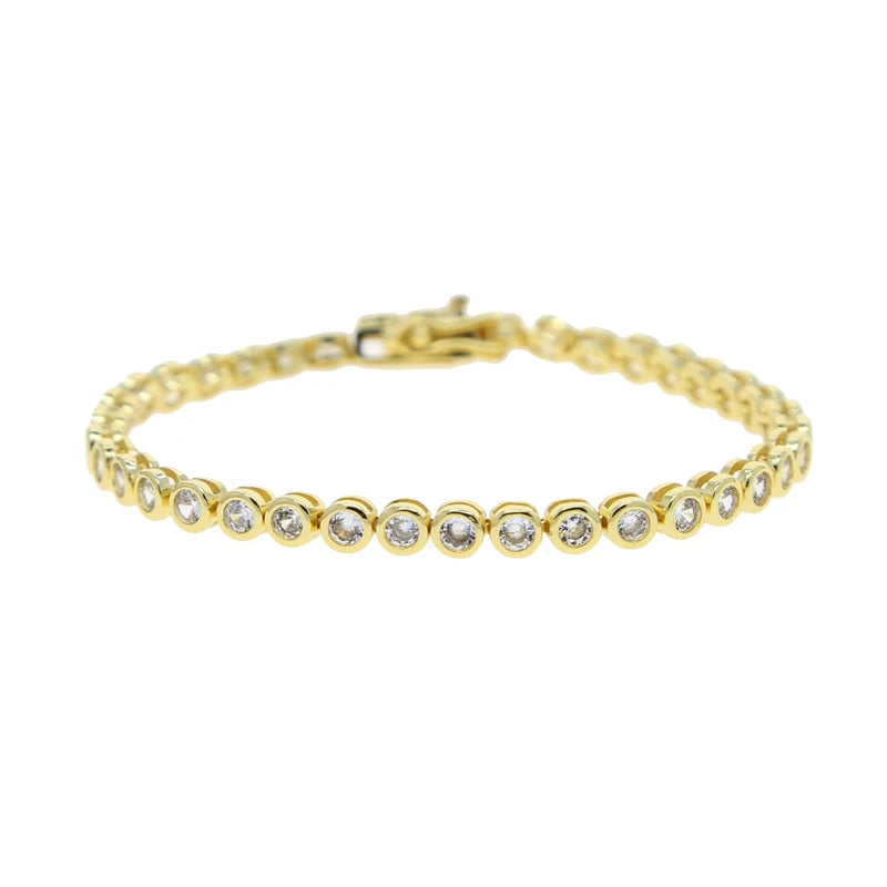 Bracelet en zircone cubique 5A CZ, lunette géométrique de différentes formes, chaîne de Tennis, bijoux classiques à la mode pour femmes