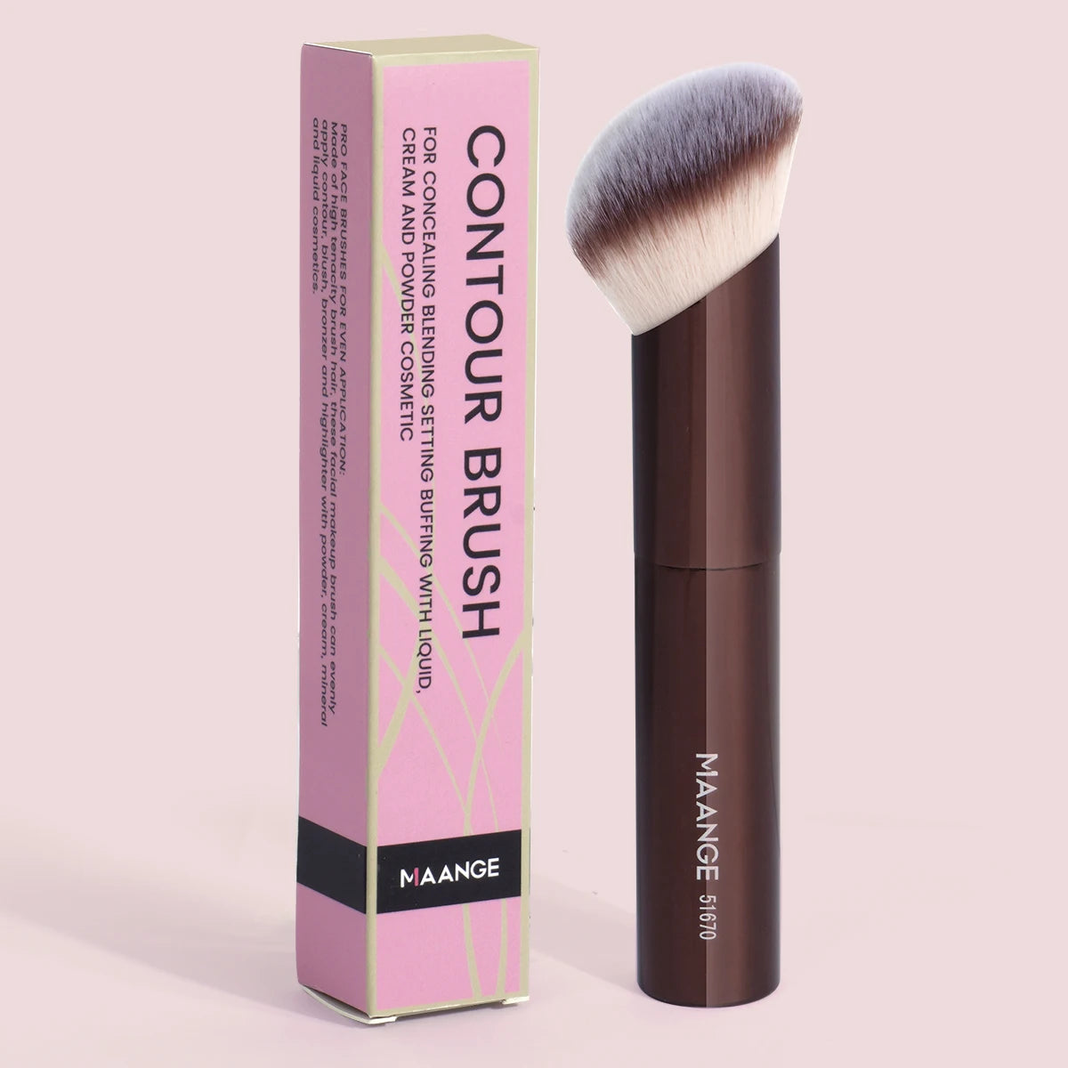 MAANGE-Pinceaux de maquillage en angle, 1 pièce, brosse pour fond de teint, correcteur, cosmétique, cheveux doux, oblique - Lencensa 