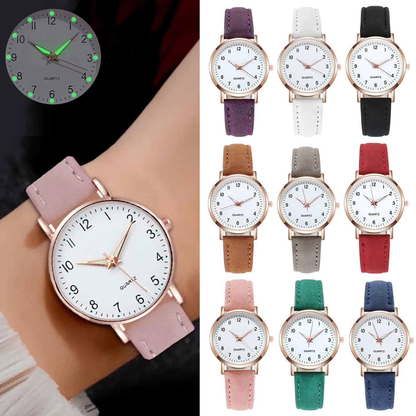 Reloj Mujer montre de mode pour femmes ceinture en cuir montres dames de luxe analogique Quartz lumineux montre-bracelet horloge Relogio Feminino