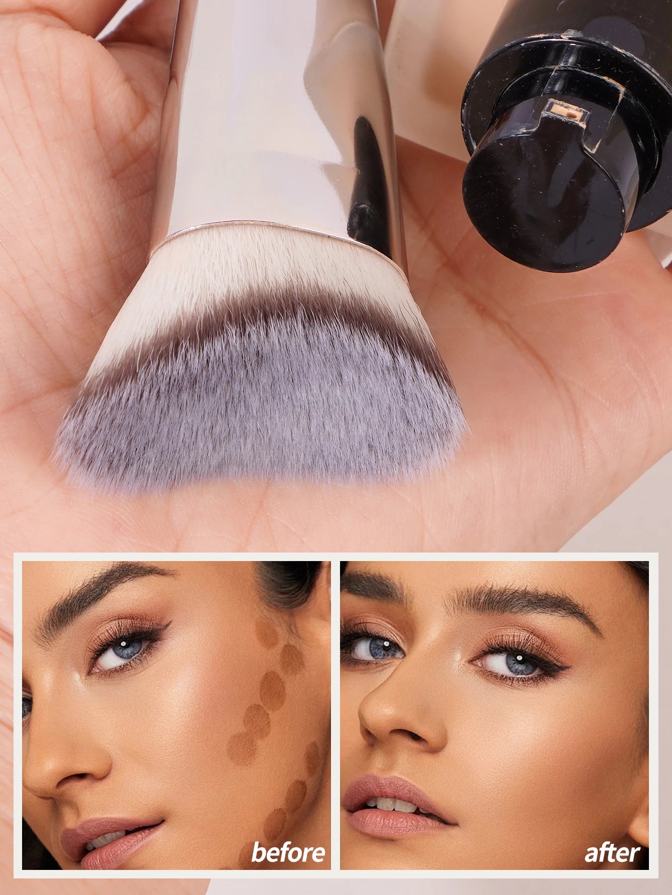 MAANGE-Pinceau de maquillage pour le visage, blush contour premium, parfait pour les joues, le front, la mâchoire, mélange antarctique, contour profond - Lencensa 