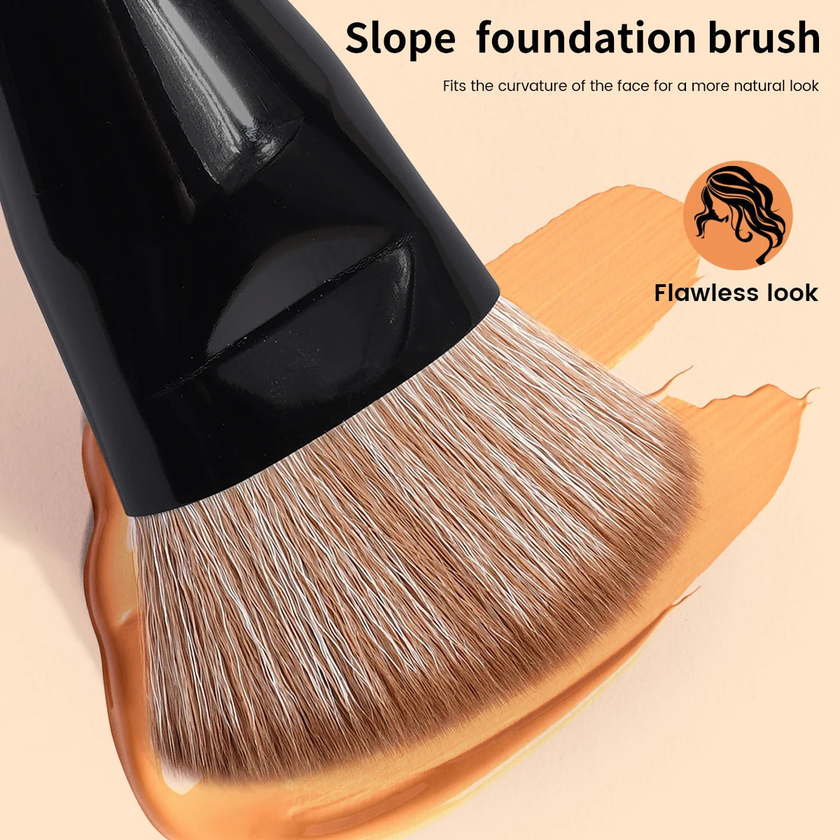 MAANGE – pinceaux de fond de teint profilés, pinceaux de maquillage pour le visage, pour fond de teint liquide ou crème, outil de maquillage pour la beauté - Lencensa 