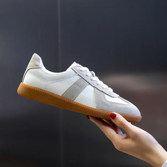 Baskets Femme en Cuir Véritable - Chaussures Décontractées Printemps 2025
