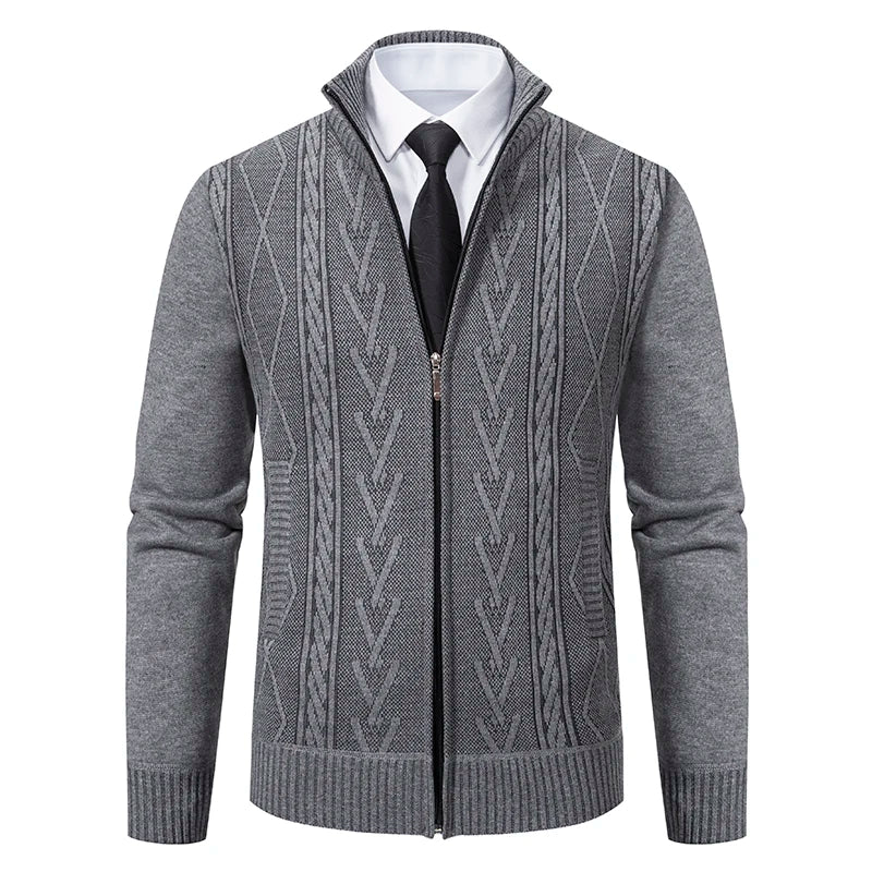Cardigan Homme GQXAON Premium - Manteau Cachemire Zippé Automne-Hiver - Lencensa 