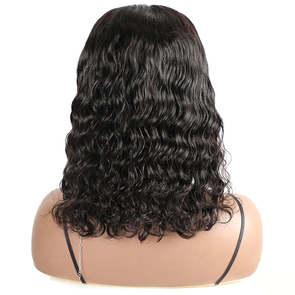 Perruque Bob Lace Front Brésilienne Naturelle, Cheveux Courts Ondulés, 4x4, Pré-Plumé, Prêt à l'emploi, Wear matchs Go, Sans Colle - Lencensa 