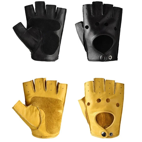 Gants en cuir PU pour hommes, mitaines, conduite, fitness, moto, cyclisme, peau de chèvre