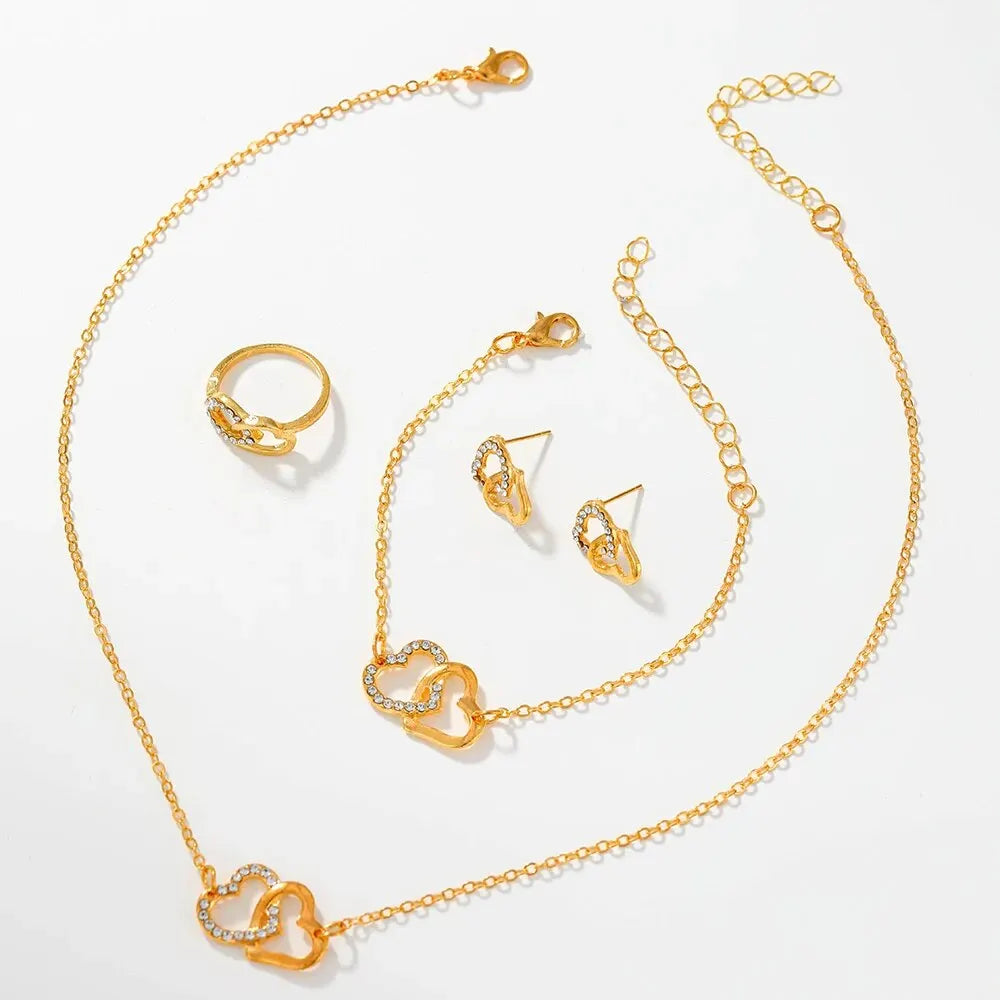 Ensemble de montre-bracelet à quartz pour femme, horloge pour femme, cadran romain, design de marque de luxe, décontracté, 6 pièces