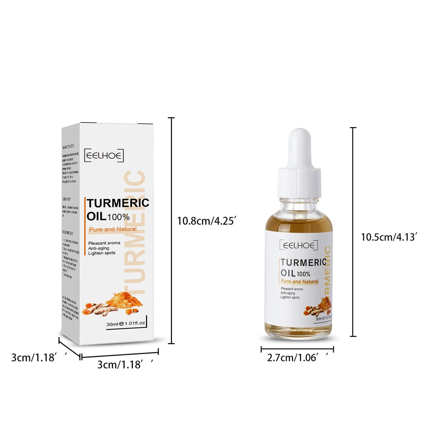 Sérum pour le visage au curcuma, rétrécit les pores, Essence réparatrice, mélanine, éclaircissant, hydratant, nourrissant, huile de cur-cumin, estompe les taches foncées, soins pour la peau
